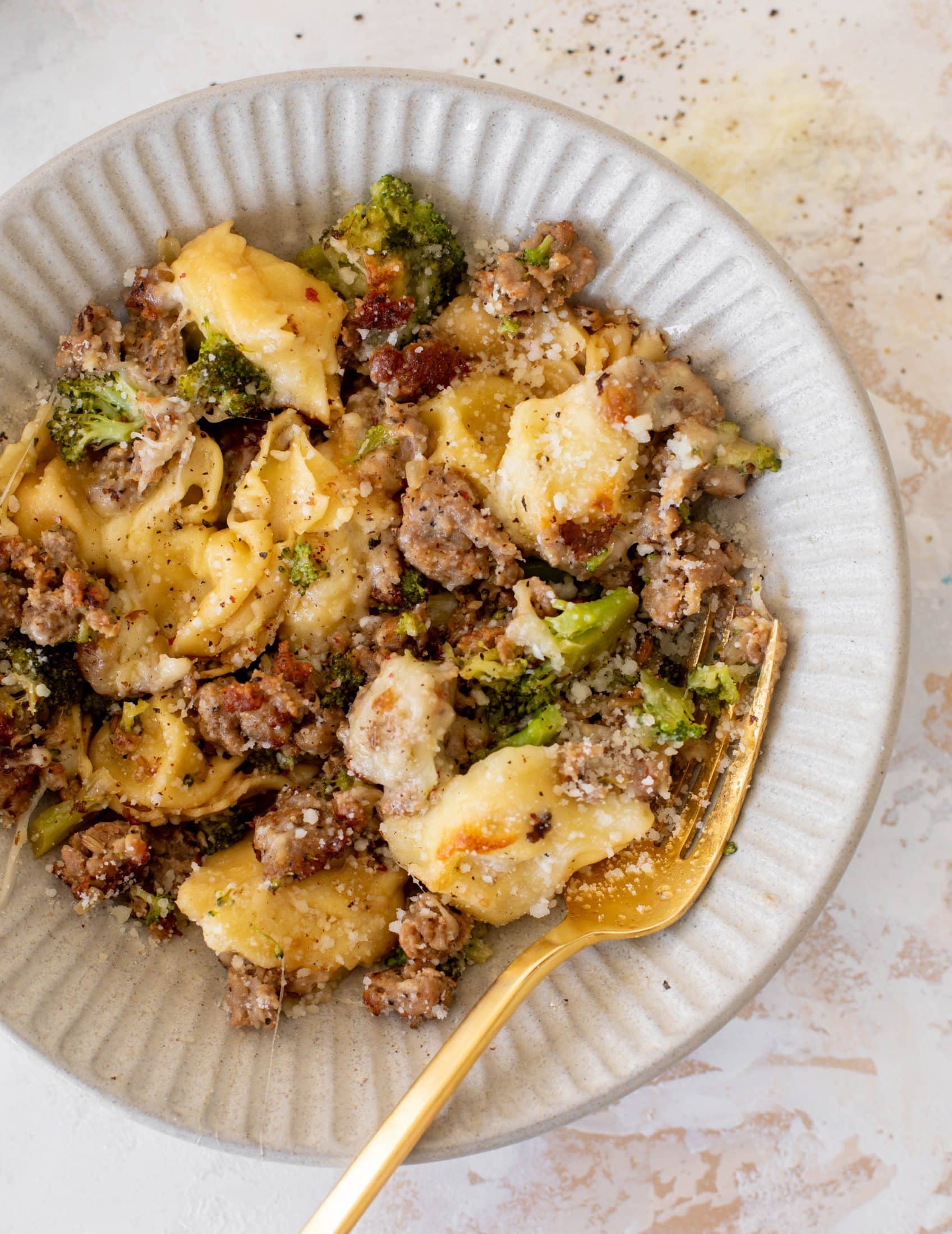 baked broccoli sausage tortellini
