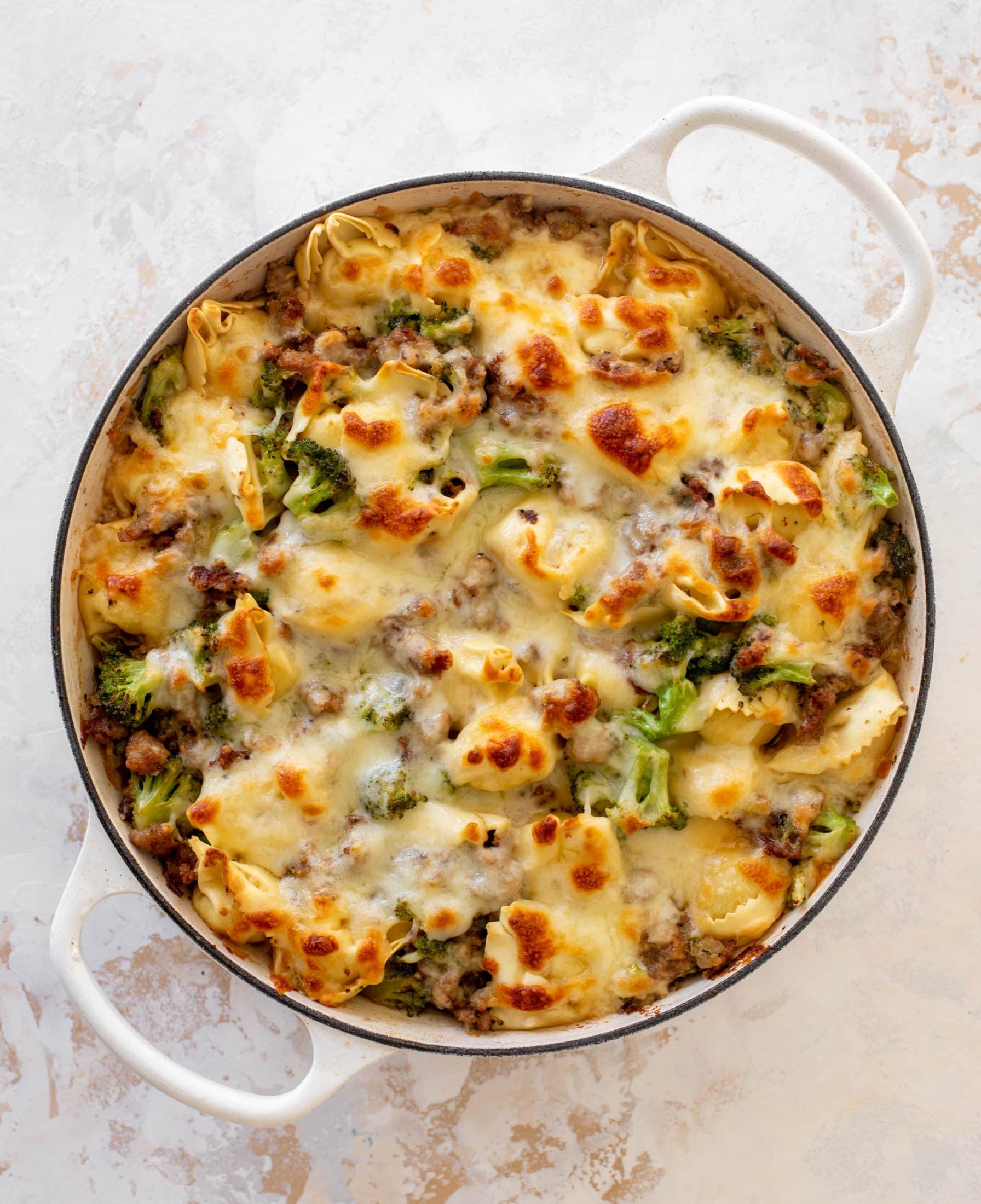 baked broccoli sausage tortellini