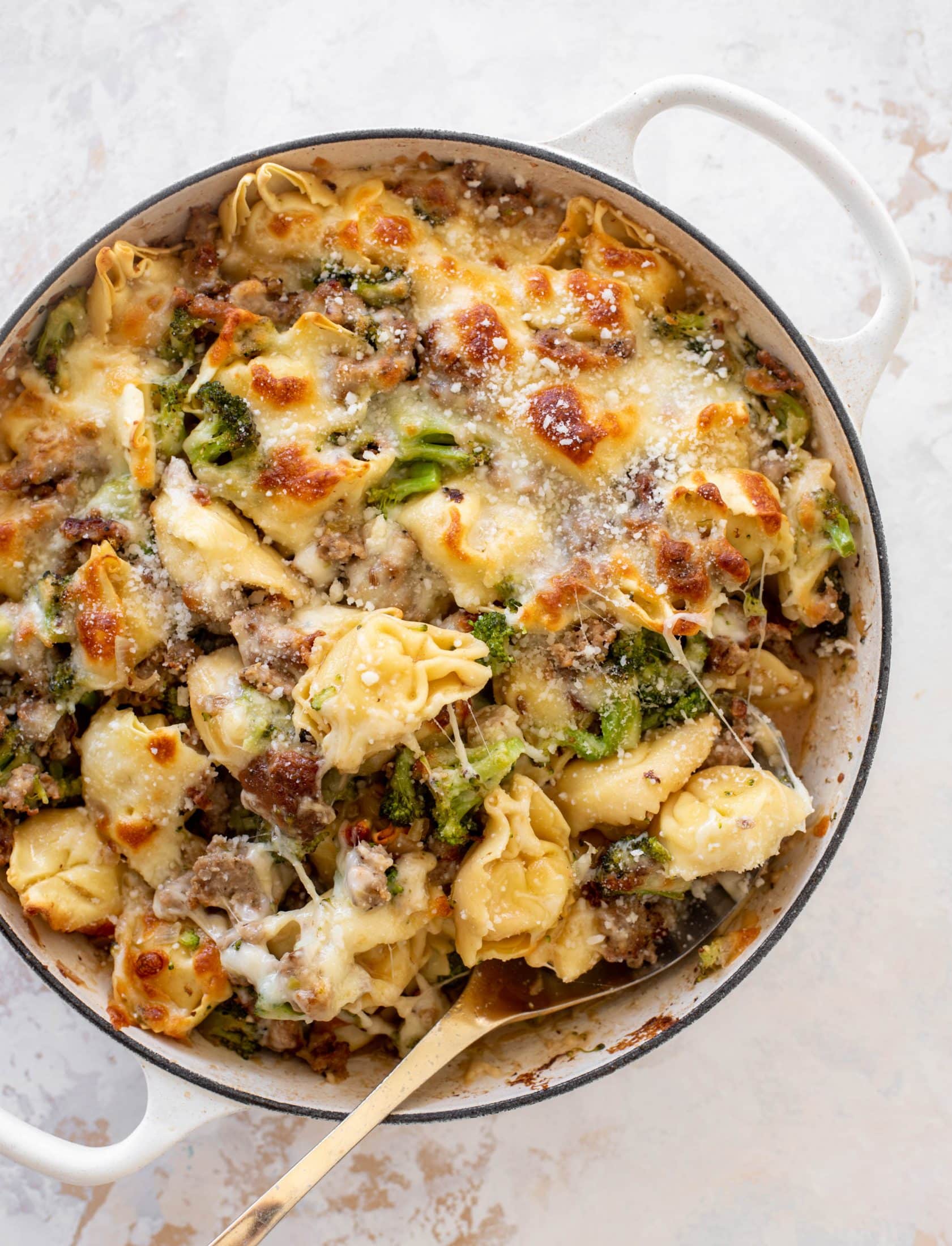 baked broccoli sausage tortellini