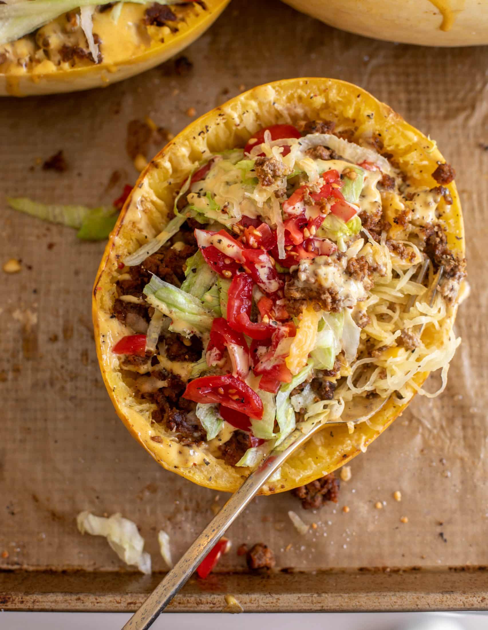 cheeseburger spaghetti squash