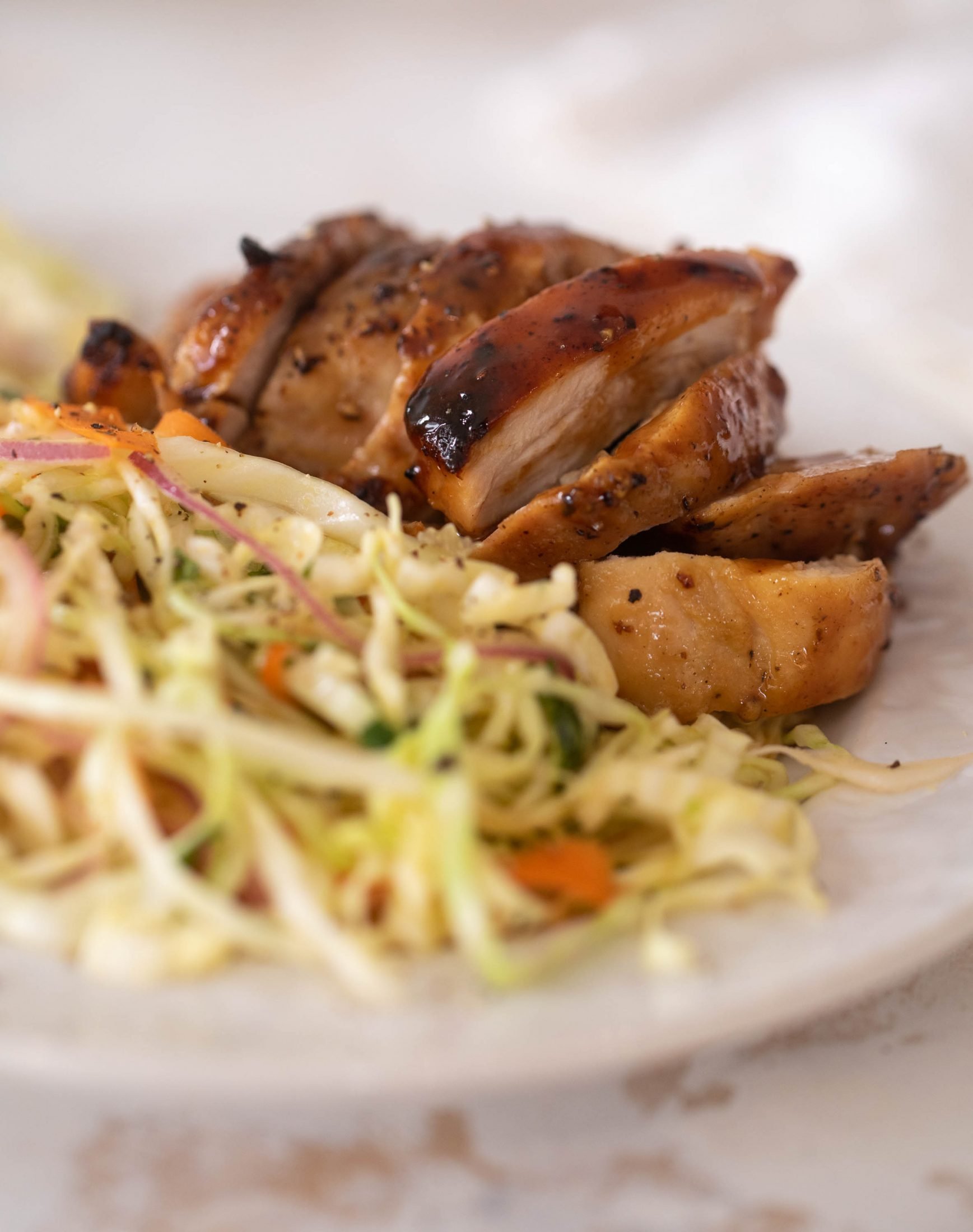 honey mustard chicken thighs with slaw